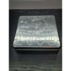 Monopoly Millennium Edition 2000 Tin Board Game w Holographic Board 1 Token Miss